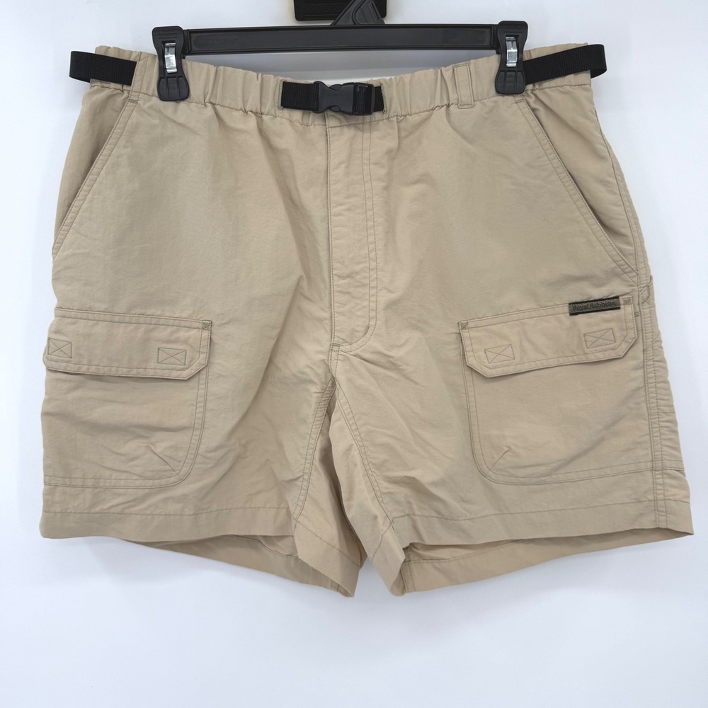Royal Robbins Cargo Shorts Men M Tan Khaki Hiking Outdoor Integrated Belt Nylon